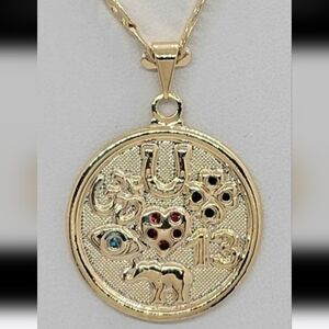 **NEW** NEVER WORN 18K GF GOOD LUCK NECKLACE 18 inch